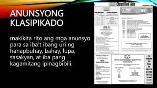 anunsyo klasipikado sa dyaryo|Ano po ba ang ibig sabihin ng anunsiyo klasipikado .